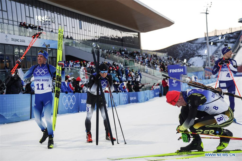 (BEIJING 2022) Le Français Quentin Fillon Maillet médaillé d'or de l'individuel hommes en biathlon (20 km)