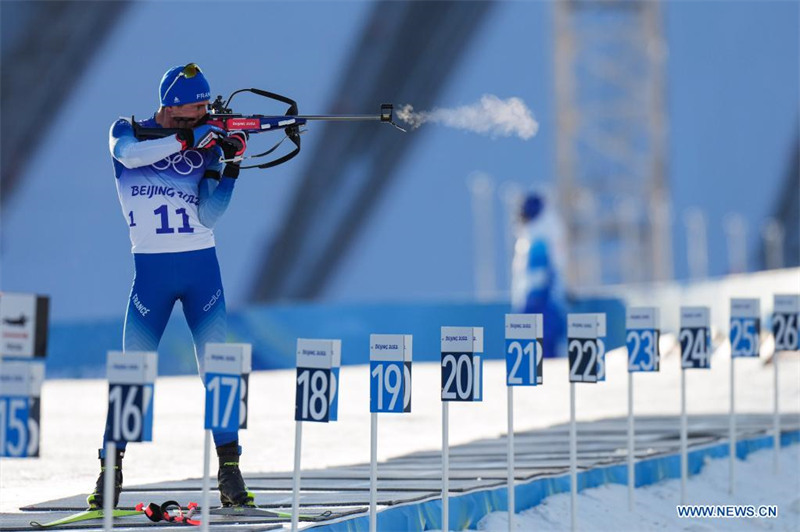 (BEIJING 2022) Le Français Quentin Fillon Maillet médaillé d'or de l'individuel hommes en biathlon (20 km)