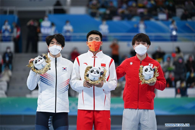 (BEIJING 2022) Le Chinois Gao Tingyu médaillé d'or du 500m hommes du patinage de vitesse avec un nouveau record olympique