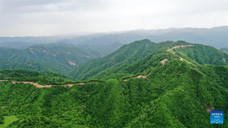 Gansu : le mont Guanshan vu d'en haut