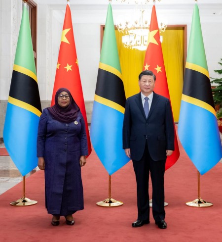 Xi Jinping s'entretient avec la présidente tanzanienne