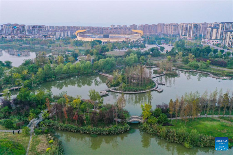 Le paysage du parc national des zones humides du Lac Shuanggui à Chongqing