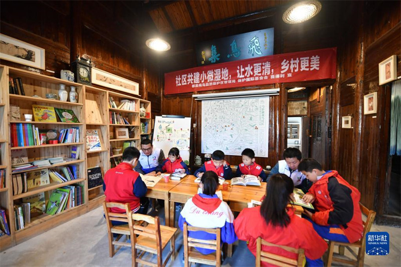 Jiangxi : une classe sur des oiseaux migrants au bord du lac Poyang