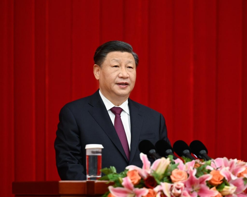 Xi Jinping prononce un discours lors du rassemblement du Nouvel An 2023 organisé par l'organe consultatif politique suprême du pays