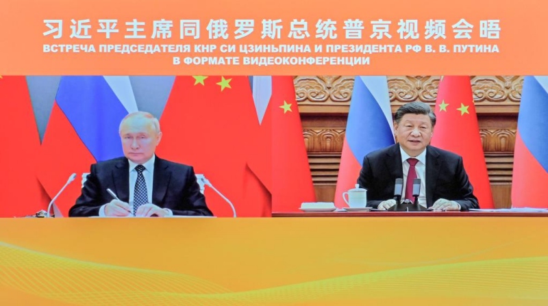 Xi Jinping rencontre Vladimir Poutine par liaison vidéo