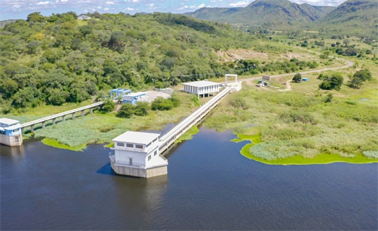 La prise d'eau du projet d'approvisionnement en eau de la rivière Kafue à Lusaka, la capitale de la Zambie, construit par une entreprise chinoise. (Dessin fourni par China Civil Engineering Construction Corporation)