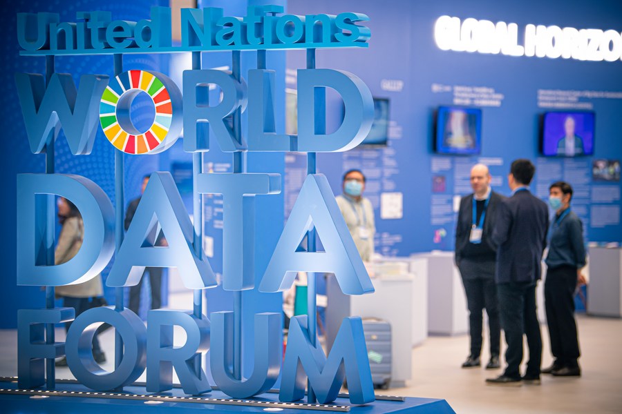 Le 4e Forum mondial des Nations unies sur les données, à Hangzhou, capitale de la province chinoise du Zhejiang (est), le 24 avril 2023. Le forum se déroule du 24 au 27 avril. (Photo : Jiang Han)