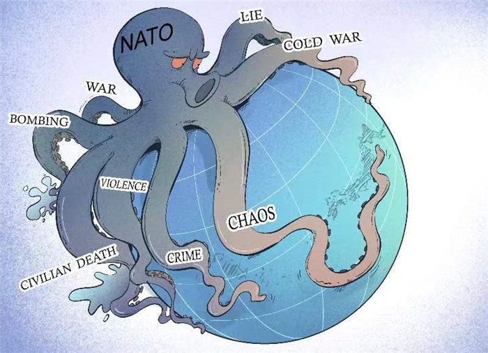 Commentaire illustré sur la manipulation par l'OTAN de la « nouvelle guerre froide » : « perturber le monde »