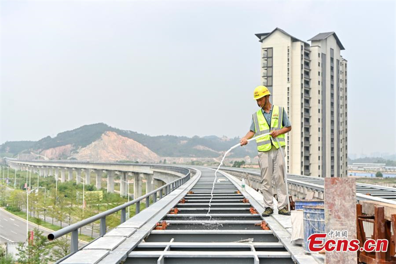 La Chine a achevé la pose des voies de la première ligne maglev à vitesses faible et modérée de la province du Guangdong