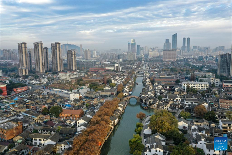 Jiangxi : la vue le long du Grand Canal à Wuxi