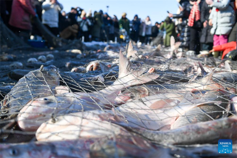 Jilin : début d'un festival sur le thème de la pêche hivernale sur le lac Chagan