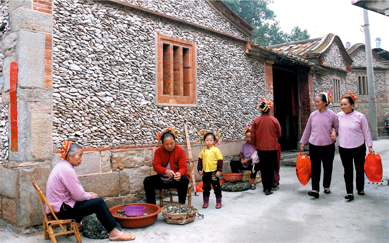Maison en coquilles d'huîtres dans le village de Xunpu. (Chen Jingcong / le comité de Xunpu)