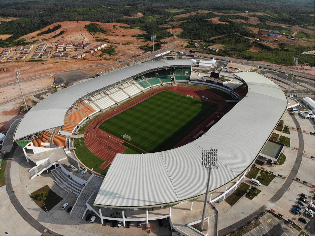 Le stade Laurent Pokou à San-Pedro, Côte d'Ivoire. (Photo / le Quotidien du Peuple en ligne)