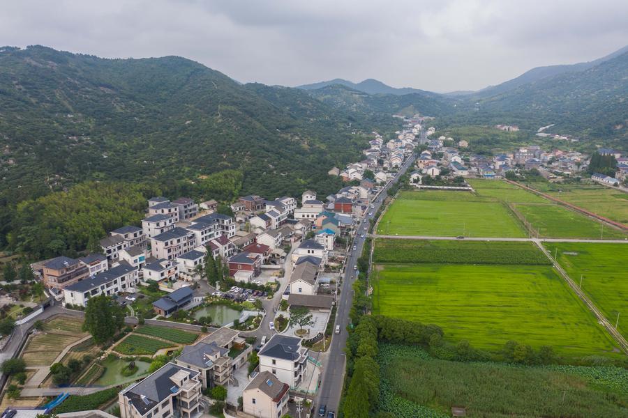 Photo aérienne du village de Changlong de la ville de Cixi, dans la province chinoise du Zhejiang (est), le 12 juin 2023.  (Photo : Xu Yu)