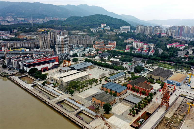 Une vue panoramique de la Cité de la culture de la construction navale de Chine. (Photo transmise par le Musée de la culture de la construction navale de Chine)