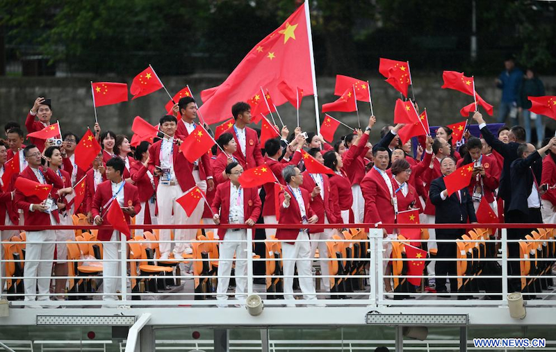 France : la délégation chinoise lors de la cérémonie d'ouverture des Jeux olympiques de Paris 2024