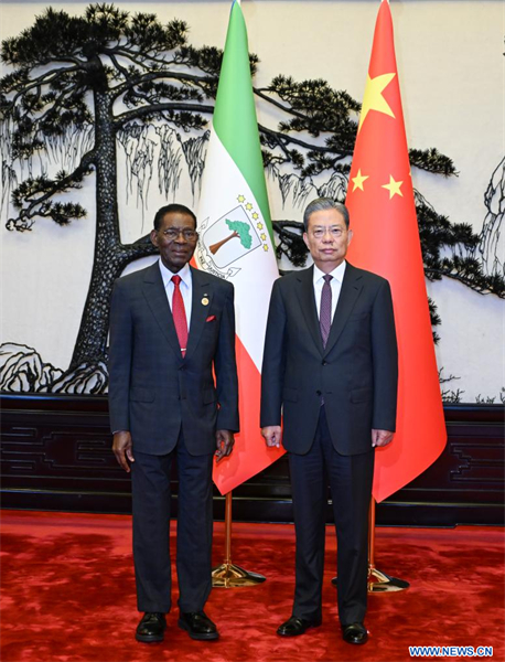 Le plus haut législateur chinois rencontre le président de la Guinée équatoriale