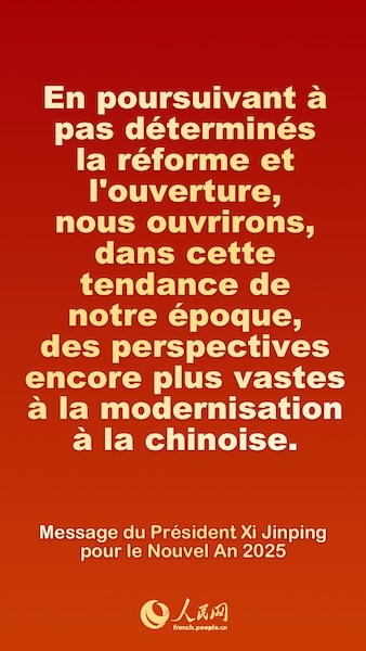 Les points saillants du message du président Xi Jinping pour le Nouvel An 2025