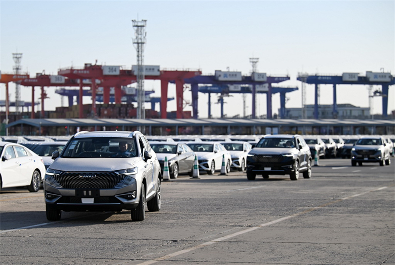 Plus de 4 000 voitures de marque chinoise sont parties du port de Tianjin pour l'Amérique du Sud