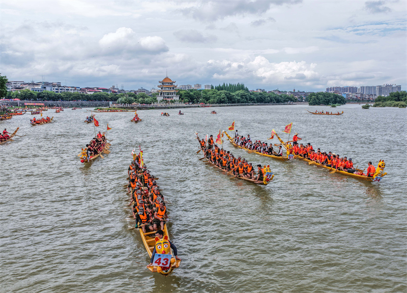 Hunan : une « parade des Cent Dragons » organisée dans le comté de Dao pour célébrer le Festival des bateaux-dragons