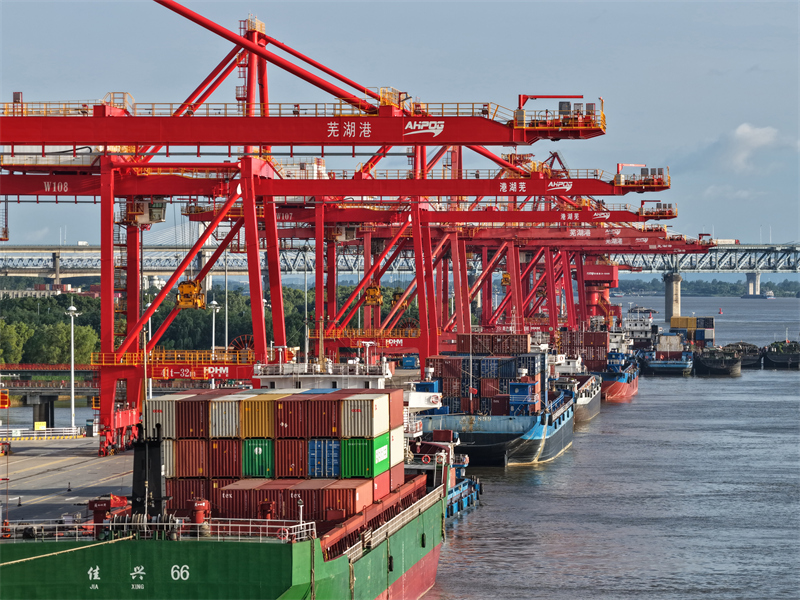 Anhui : la production du port intelligent de Wuhu bat son plein