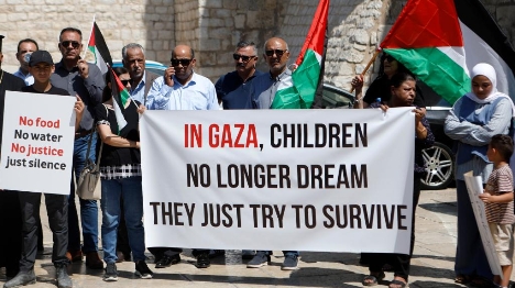 Manifestation en Cisjordanie contre la guerre à Gaza