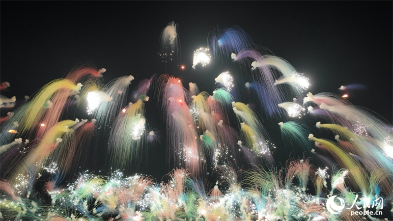 Jiangxi : les feux d'artifice illuminent le marché culturel et touristique à Wanzai