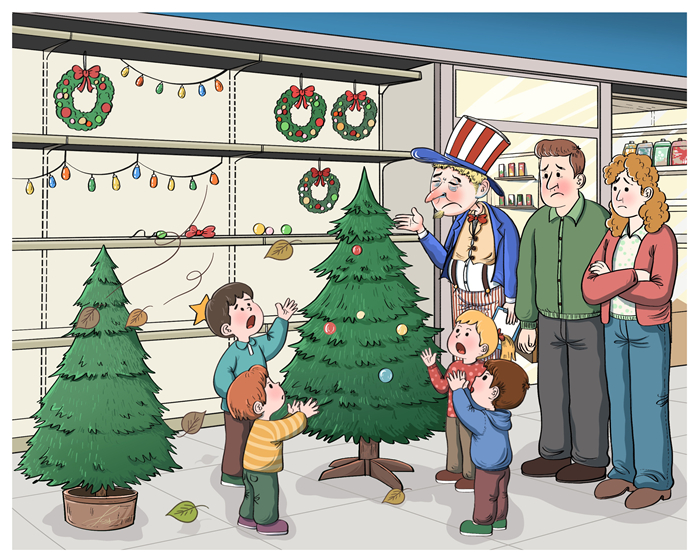 Commentaire illustré de la hausse des prix aux États-Unis : « des fêtes pas très joyeuses »