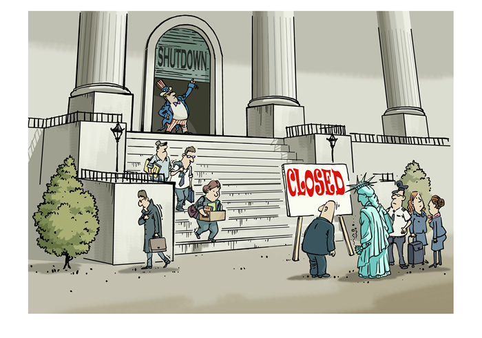 Commentaire illustré sur le shutdown du gouvernement américain : « activités suspendues »
