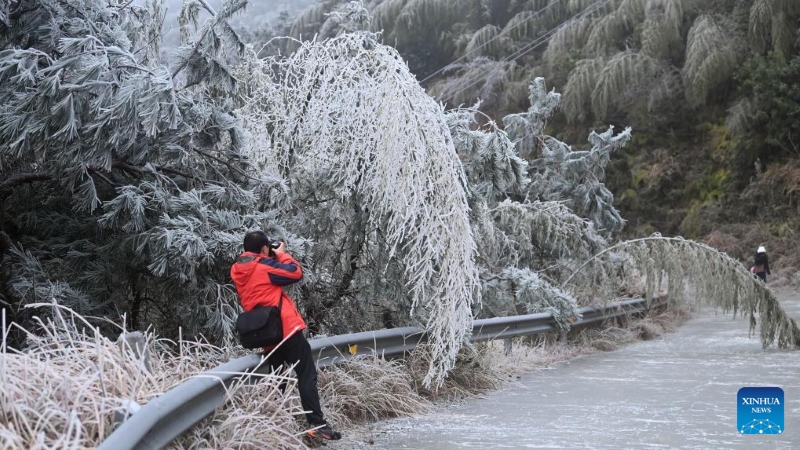 Guangxi : les paysages glacés du comté de Sanjiang attirent les visiteurs