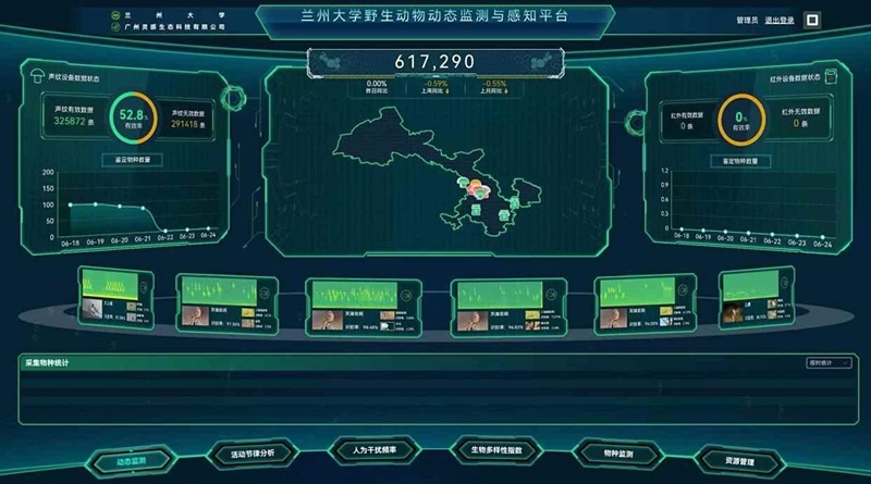 La plateforme de surveillance et de détection dynamique de la faune de l'Université de Lanzhou développée par l'équipe du professeur Zhang Lixun.