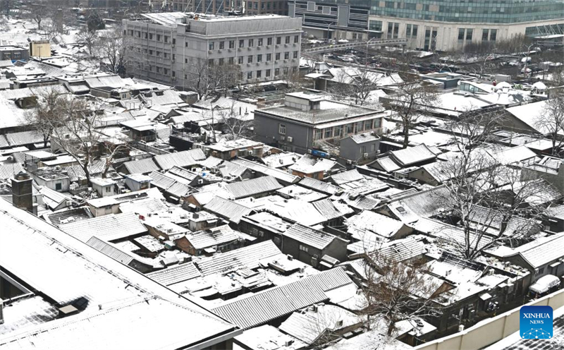 Beijing connaît de rares chutes de neige printanières