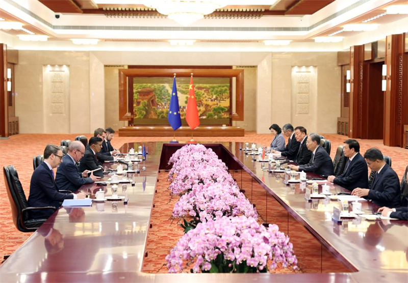 Le plus haut législateur chinois rencontre un vice-président du Parlement européen