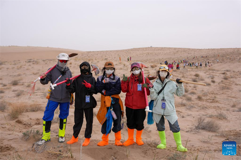 Gansu : des volontaires construisent un avenir vert sur les terres sablonneuses de Minqin