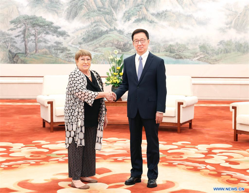 Le vice-président chinois rencontre Michelle Bachelet, candidate au poste de secrétaire général de l'ONU