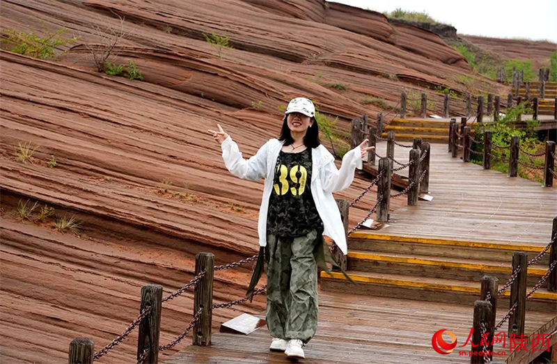 Shaanxi : les teintes pourpres des Danxia de Yulin sous la pluie brumeuse, aussi belles qu'un tableau