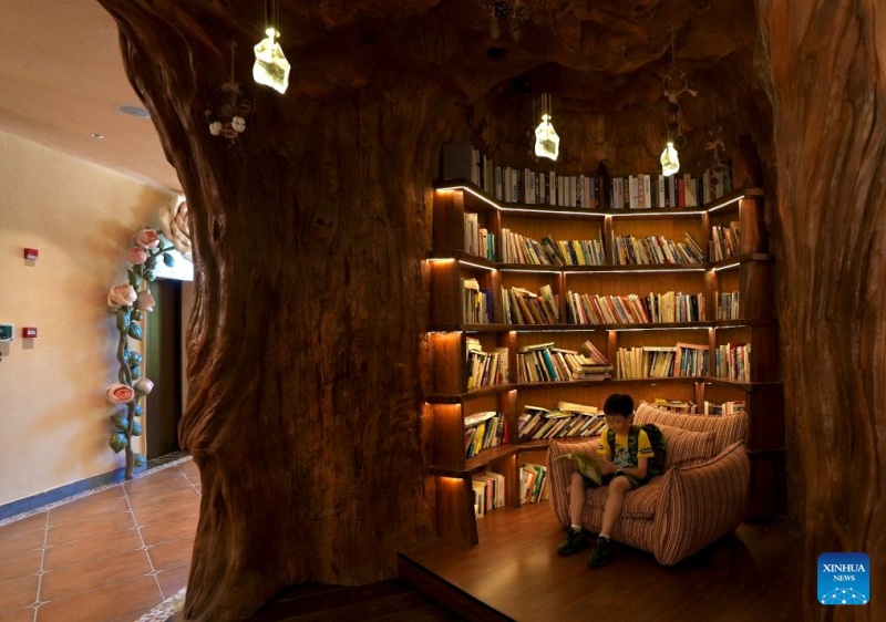 Jiangxi : à Wuyuan, une bibliothèque aménagée dans un gouffre offre une expérience de lecture unique aux visiteurs