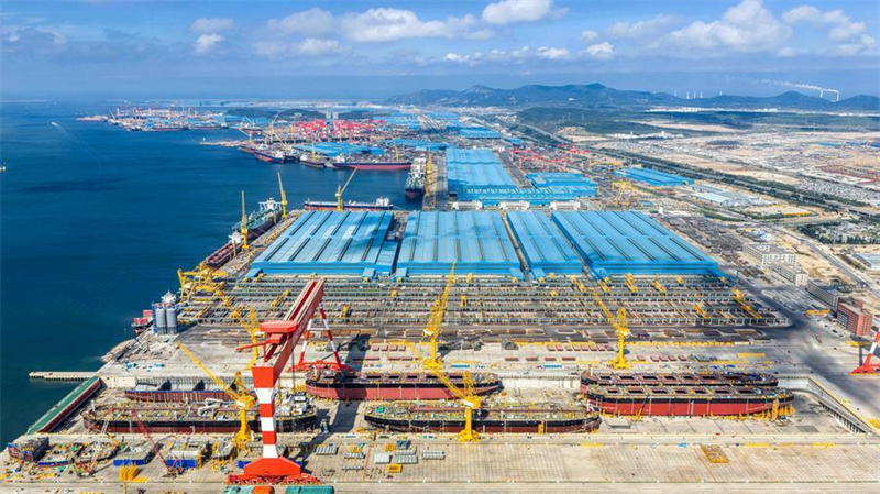 Un aperçu de l'« usine du futur » de construction navale à Dalian