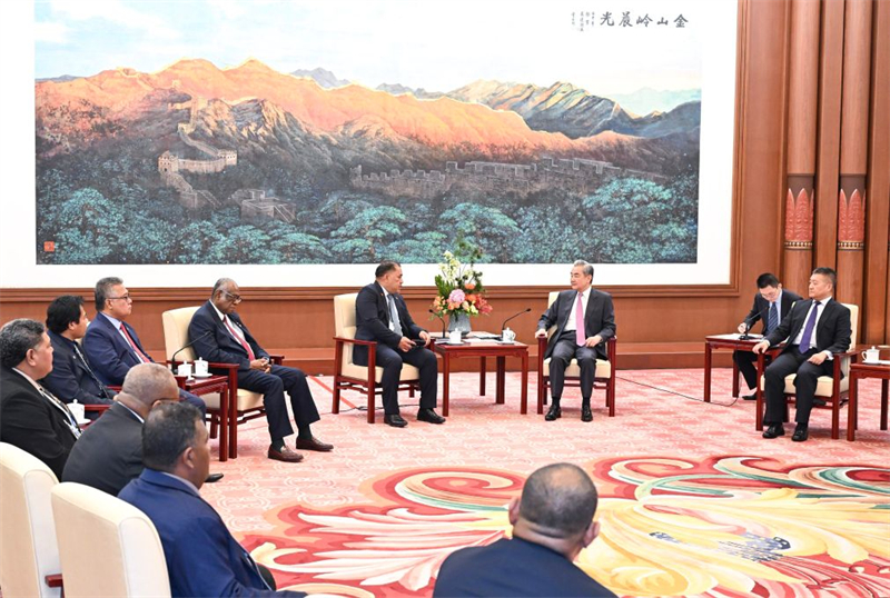 Le chef de la diplomatie chinoise rencontre une délégation de dirigeants des pays insulaires du Pacifique
