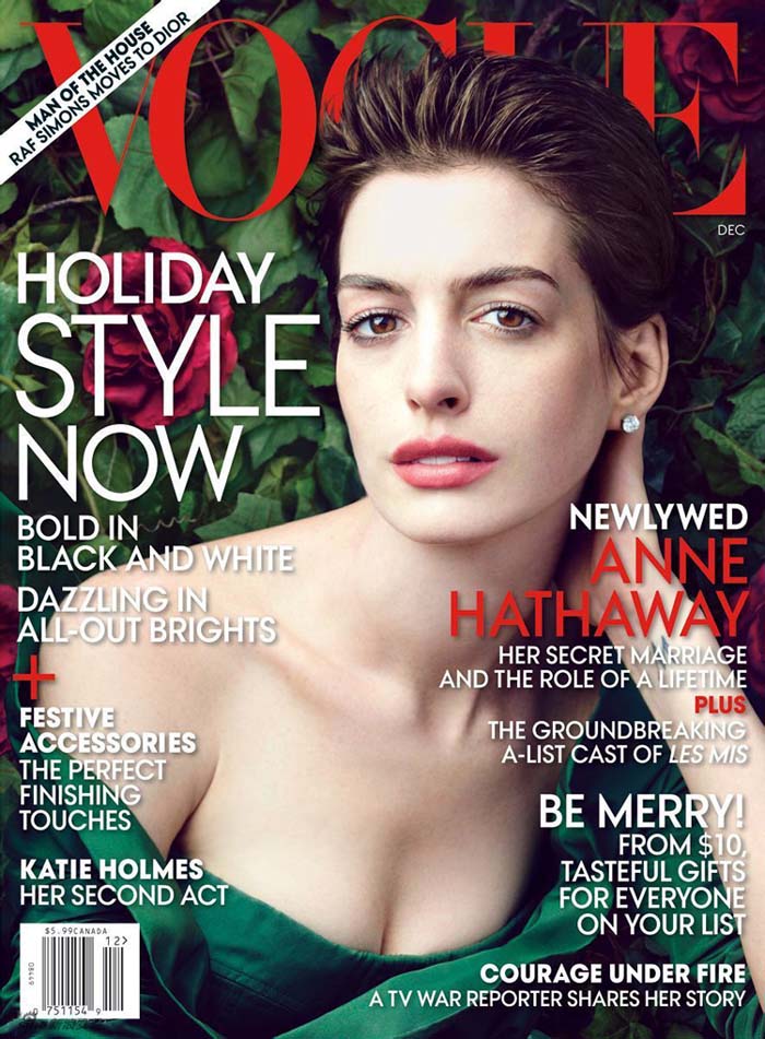 Anne Hathaway en couverture du magazine Vogue