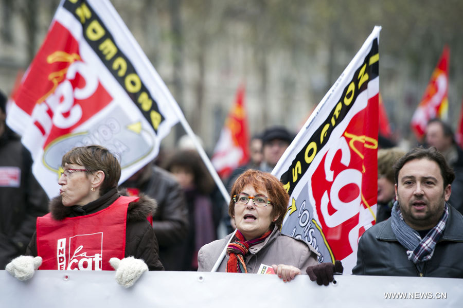 France: manifestation anti-austérité à Paris  (2)
