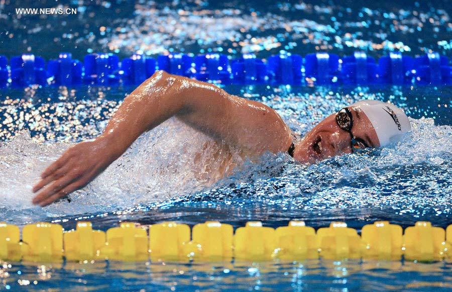 La Française Camille Muffat bat le record du monde du 800 m nage libre en petit bassin