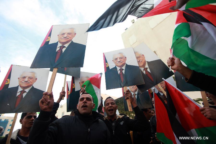 Rassemblement pour soutenir le président palestinien (4)