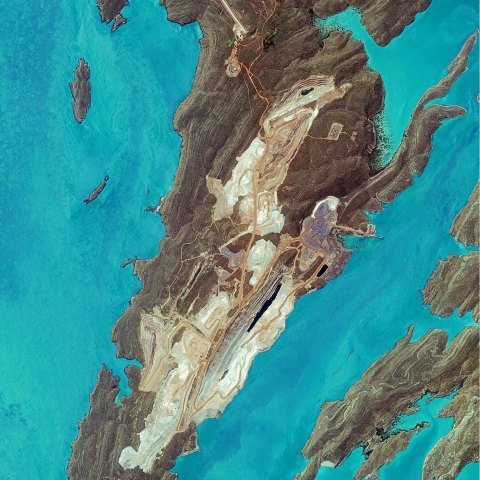 Le 19 septembre 2012, un site d'exploitation de minerai de fer situé sur l'île de Koolan en Australie.