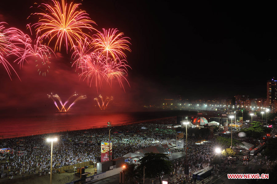 Photo prise le 1er janvier 2013 à Rio de Janeiro au Brésil