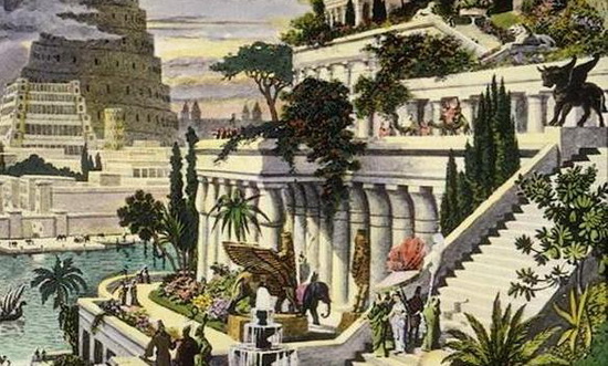 Les jardins suspendus de Babylone, une des Sept Merveilles du monde antique