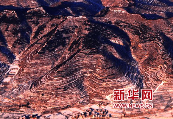 Shandong : vues aériennes des paysages après la neige (5)