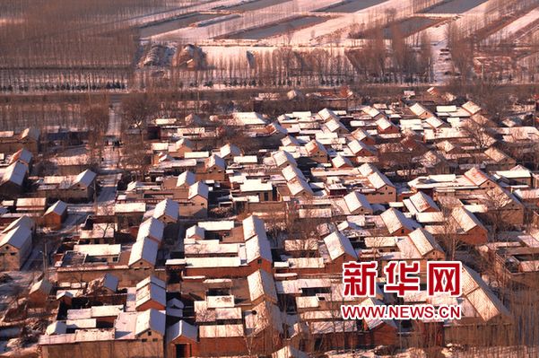 Shandong : vues aériennes des paysages après la neige (2)