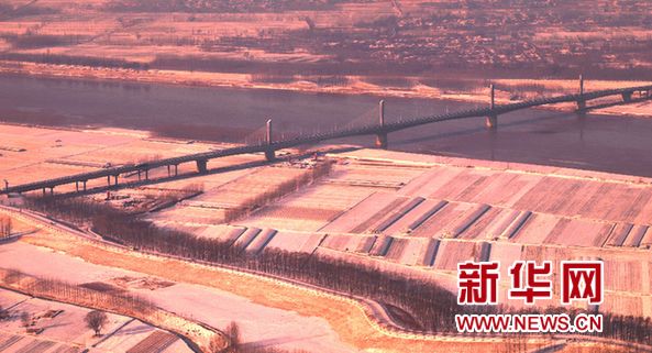 Shandong : vues aériennes des paysages après la neige (4)