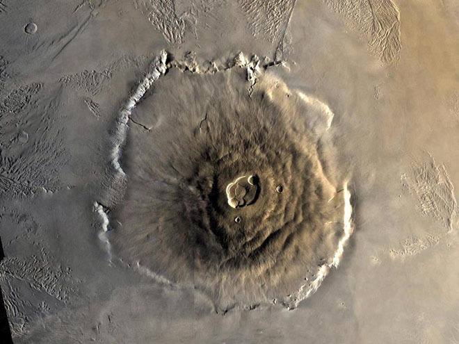 Le mont Olympe, un volcan bouclier de la planète Mars
